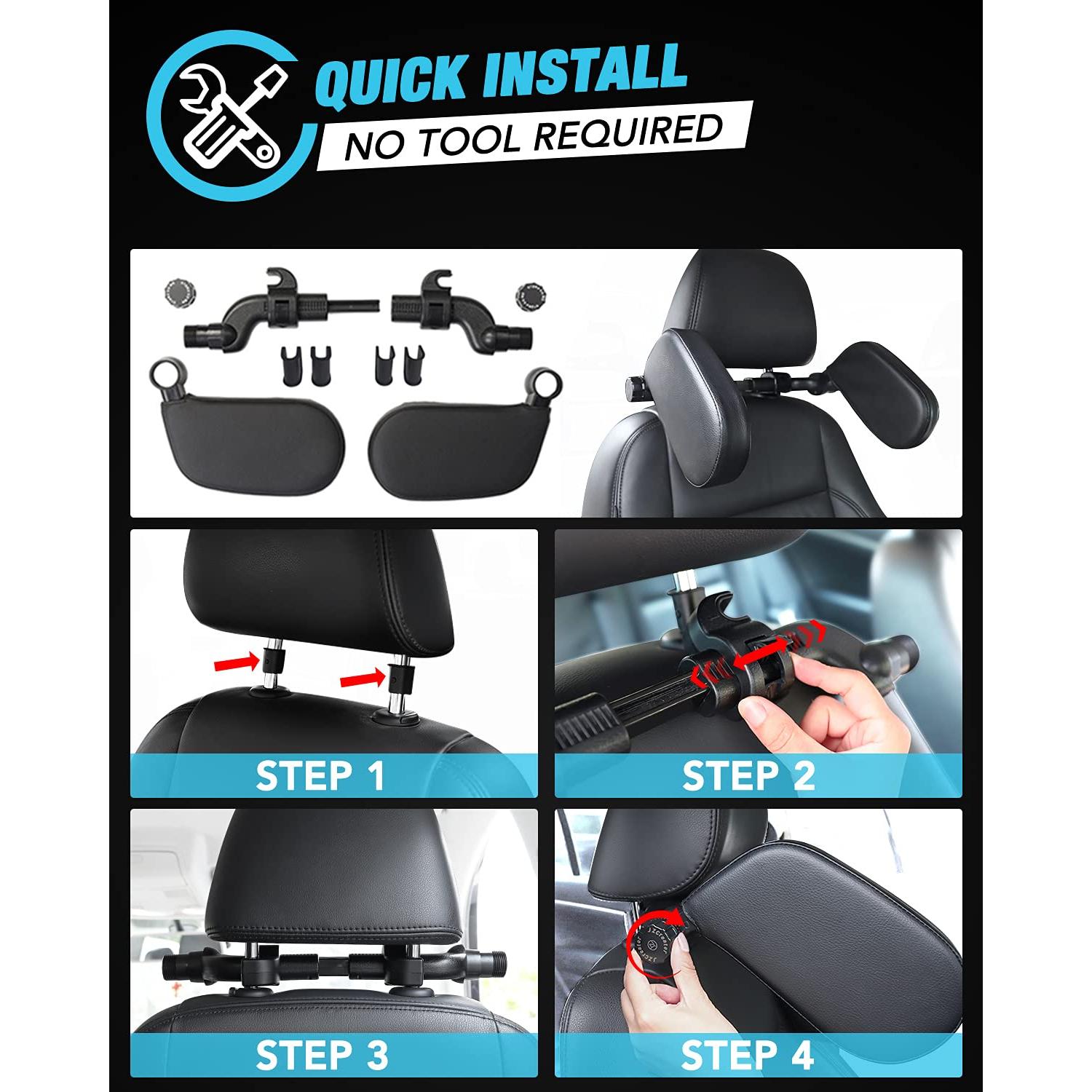 Almohada Reposacabezas JZCreater Ajustable 360° para Coche