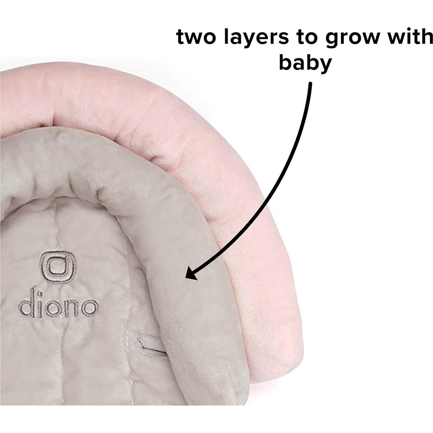 Diono Cuddle Soft 2-Pack Almohada Soporte Bebé Gris/Rosa