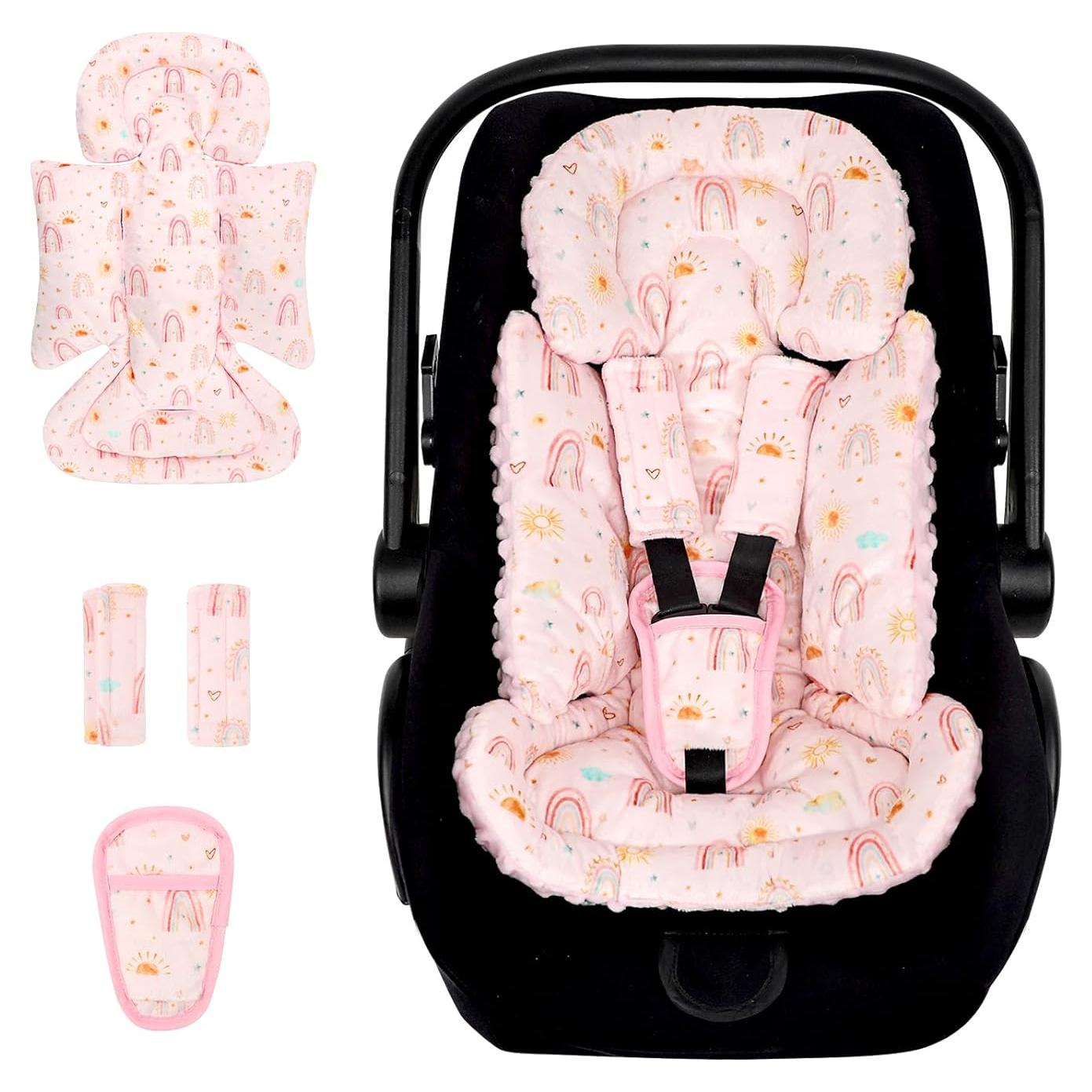 Inserto para Asiento de Auto Bebé CARUILI Arcoíris Rosa 63.5x27.9cm