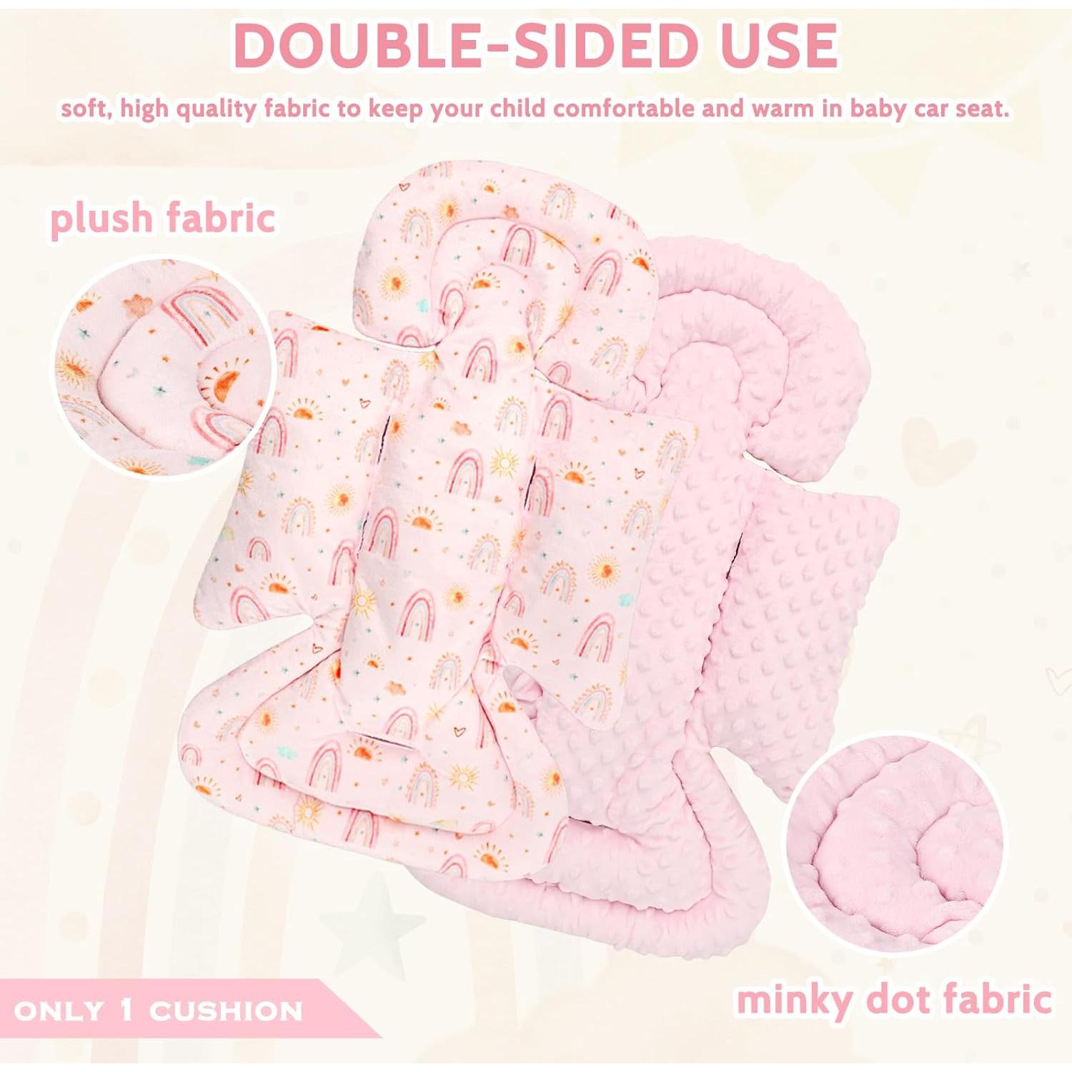 Inserto para Asiento de Auto Bebé CARUILI Arcoíris Rosa 63.5x27.9cm