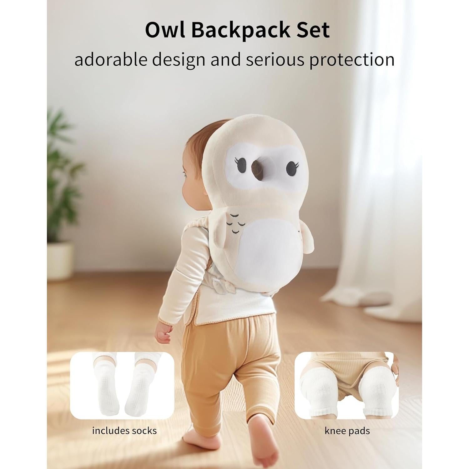 Mochila Protectora de Cabeza Bebé Fortella con Rodilleras y Calcetines