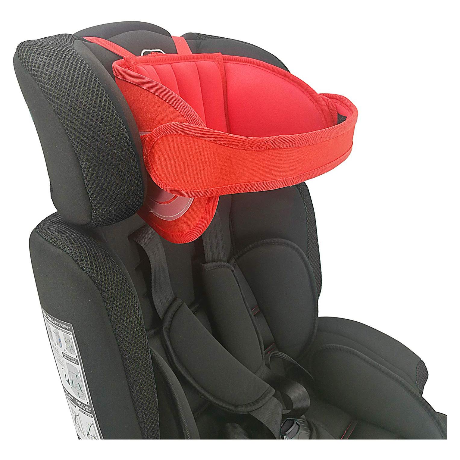 Soporte de Cabeza Ajustable para Asiento de Coche Infantil Rojo