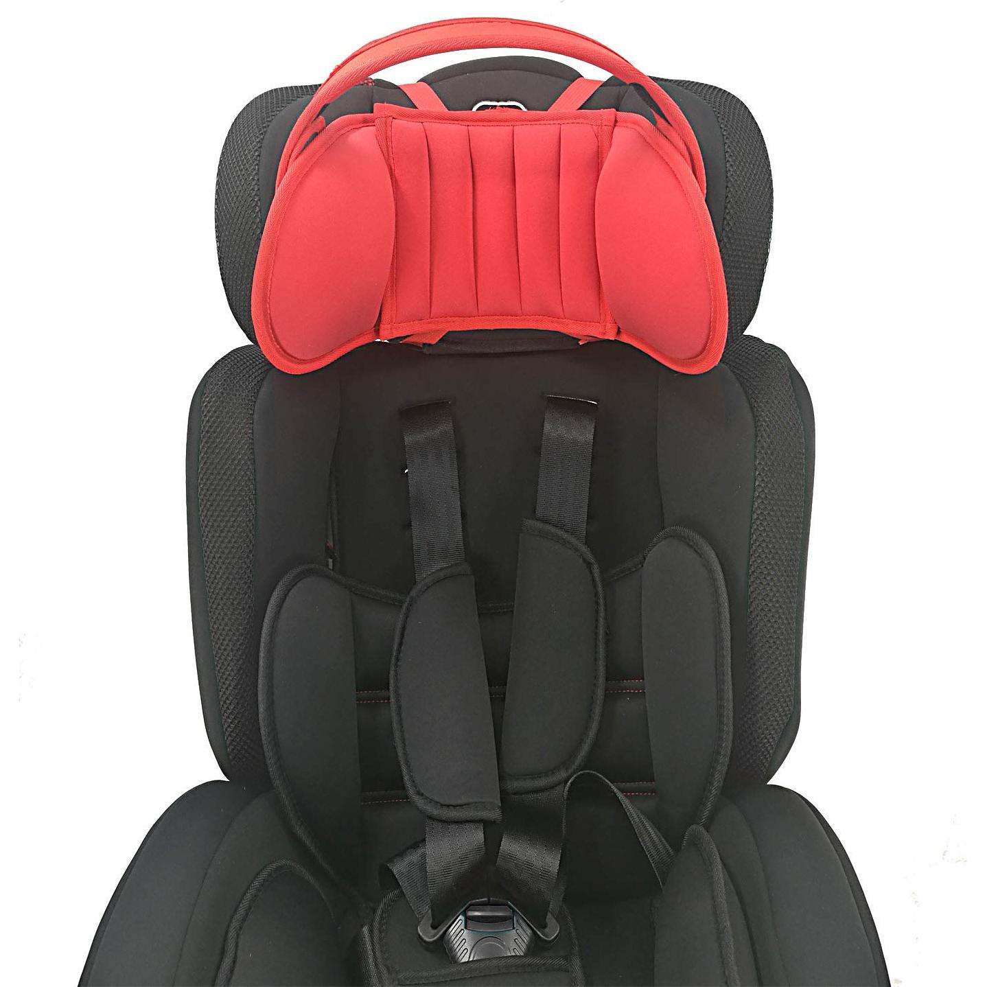 Soporte de Cabeza Ajustable para Asiento de Coche Infantil Rojo