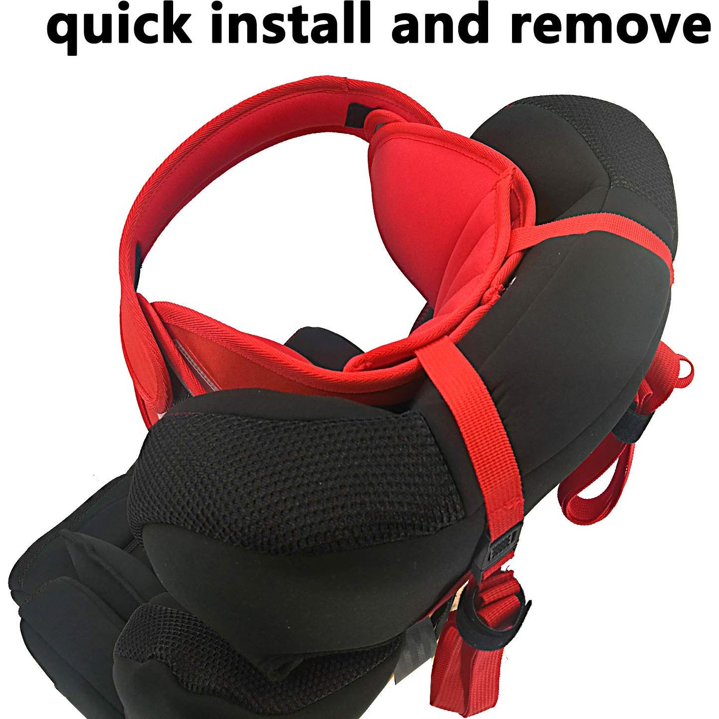 Soporte de Cabeza Ajustable para Asiento de Coche Infantil Rojo