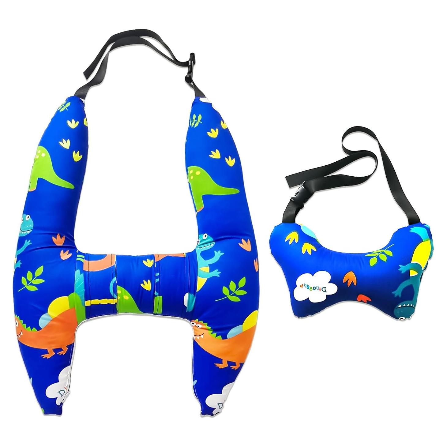 Almohada de Coche Ivtivfu para Niños Dinosaurio Azul