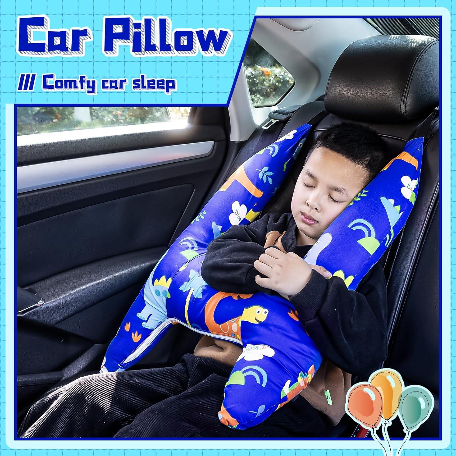 Almohada de Coche Ivtivfu para Niños Dinosaurio Azul
