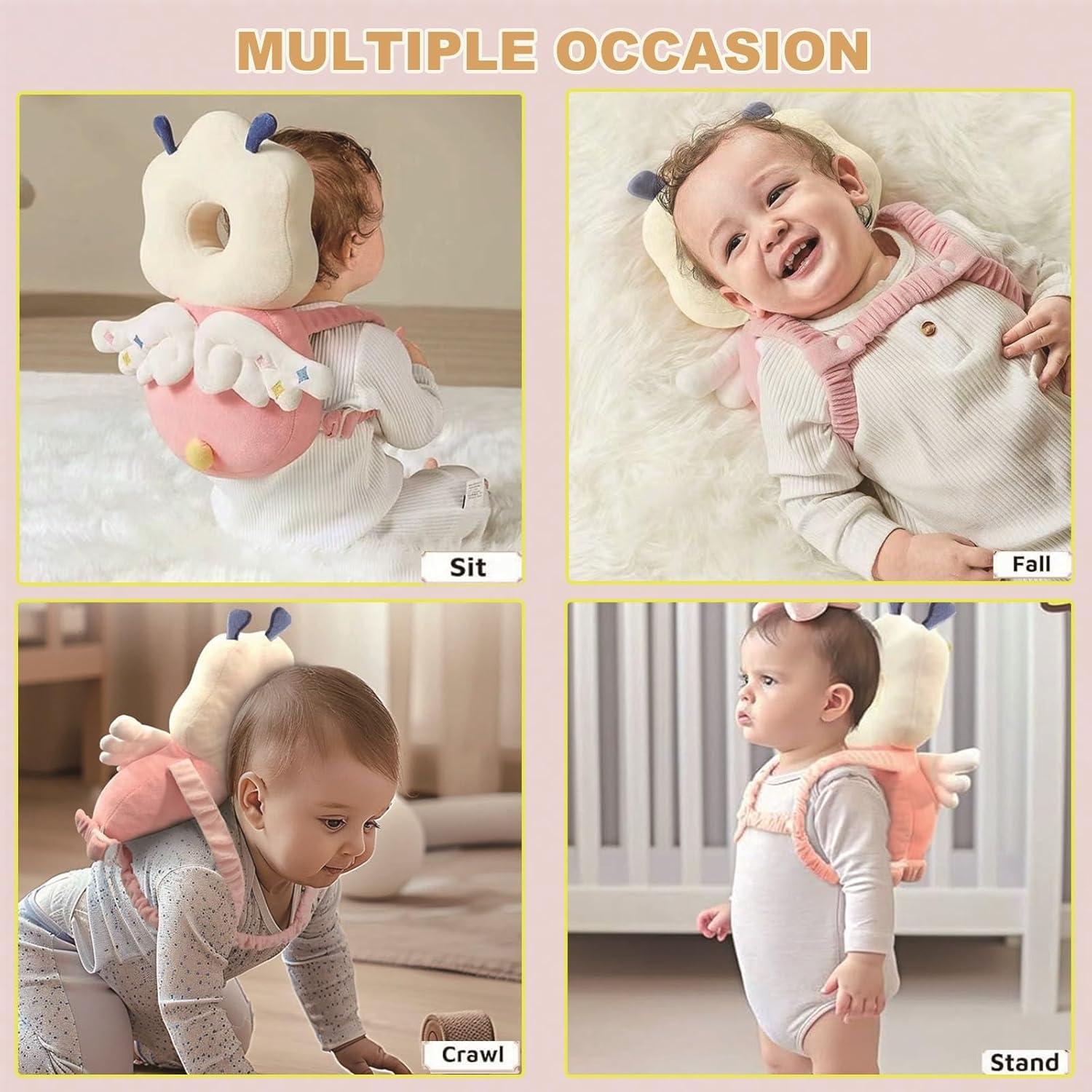 Mochila Protectora de Cabeza Minochi para Bebé Hada Rosa