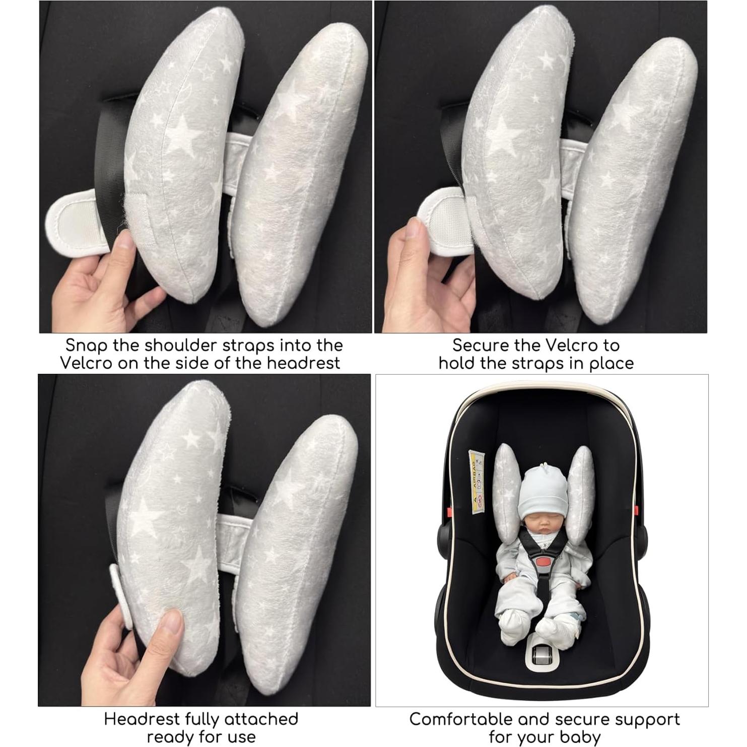 Almohada de Viaje para Bebés H007H Estrella Ajustable