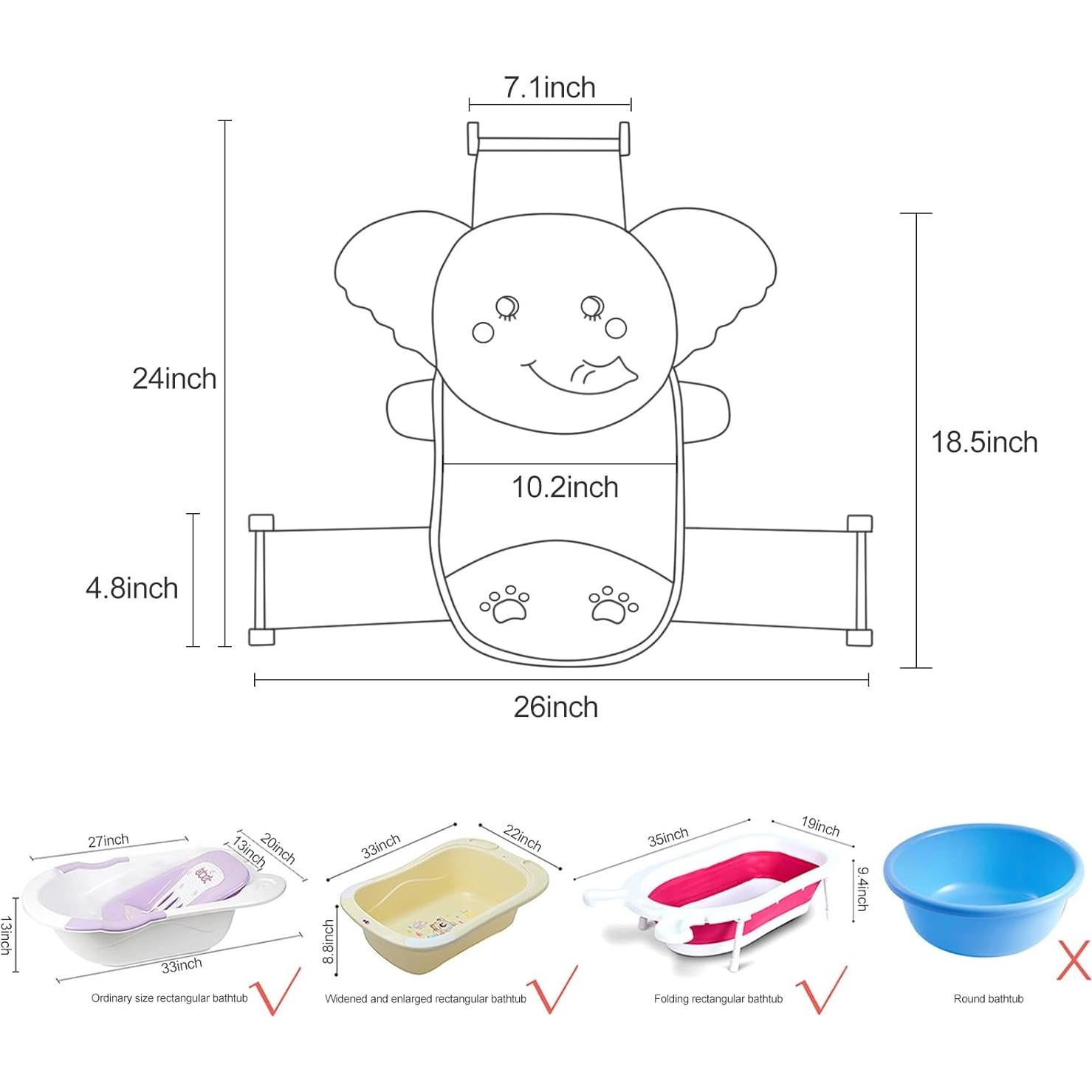 Asiento de Baño para Bebés RED&TREE Rosa Ajustable Antideslizante
