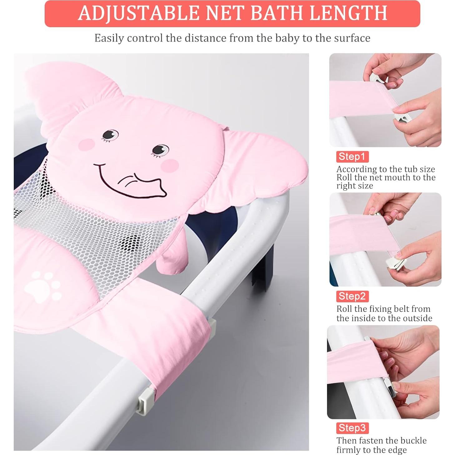Asiento de Baño para Bebés RED&TREE Rosa Ajustable Antideslizante