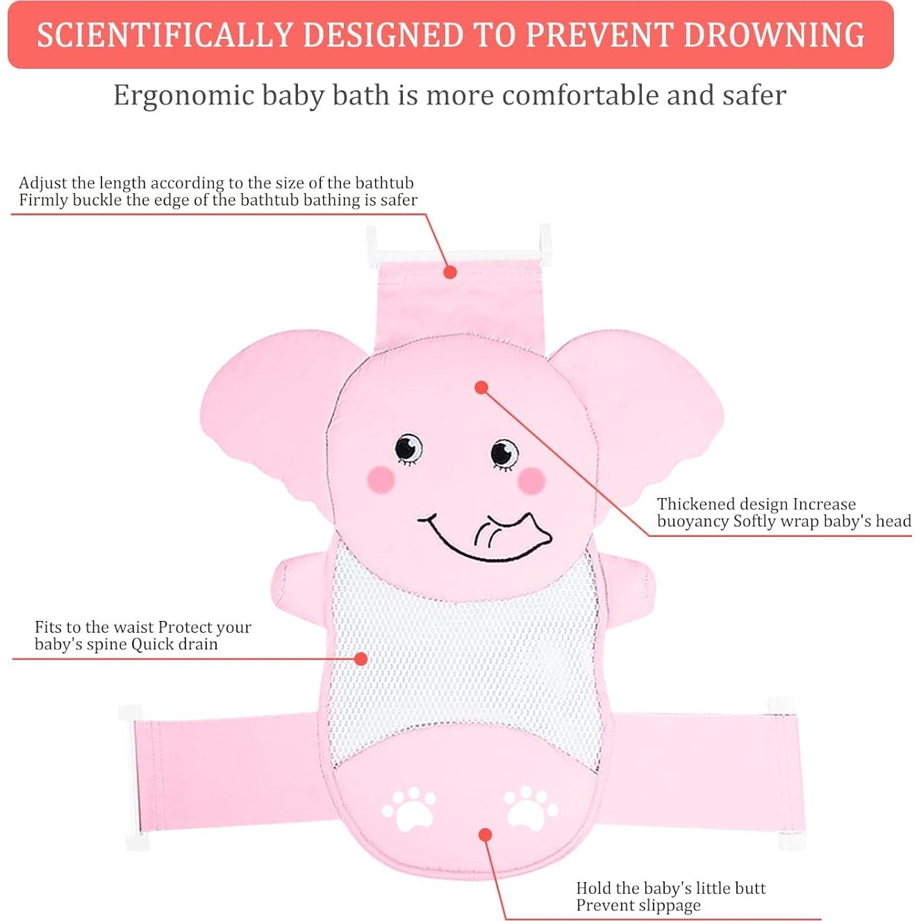 Asiento de Baño para Bebés RED&TREE Rosa Ajustable Antideslizante