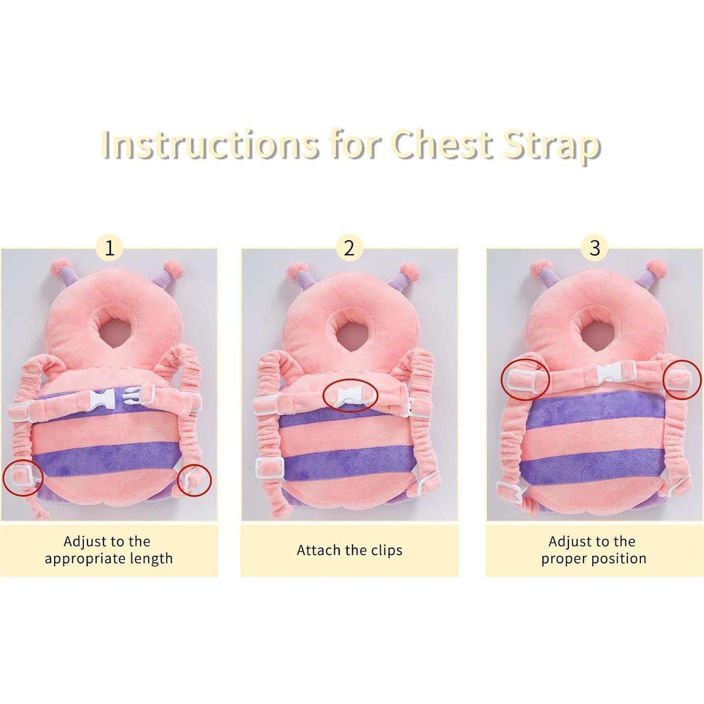 Protector de Cabeza para Bebé Acolchado Rosa - Modelo 001