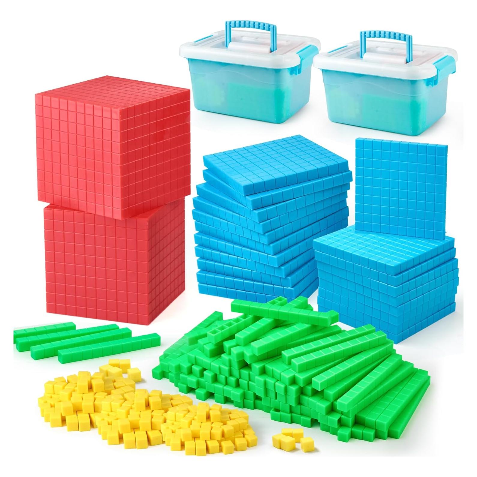 Conjunto de bloques base 10 TH 334 PCS para aprender matemáticas
