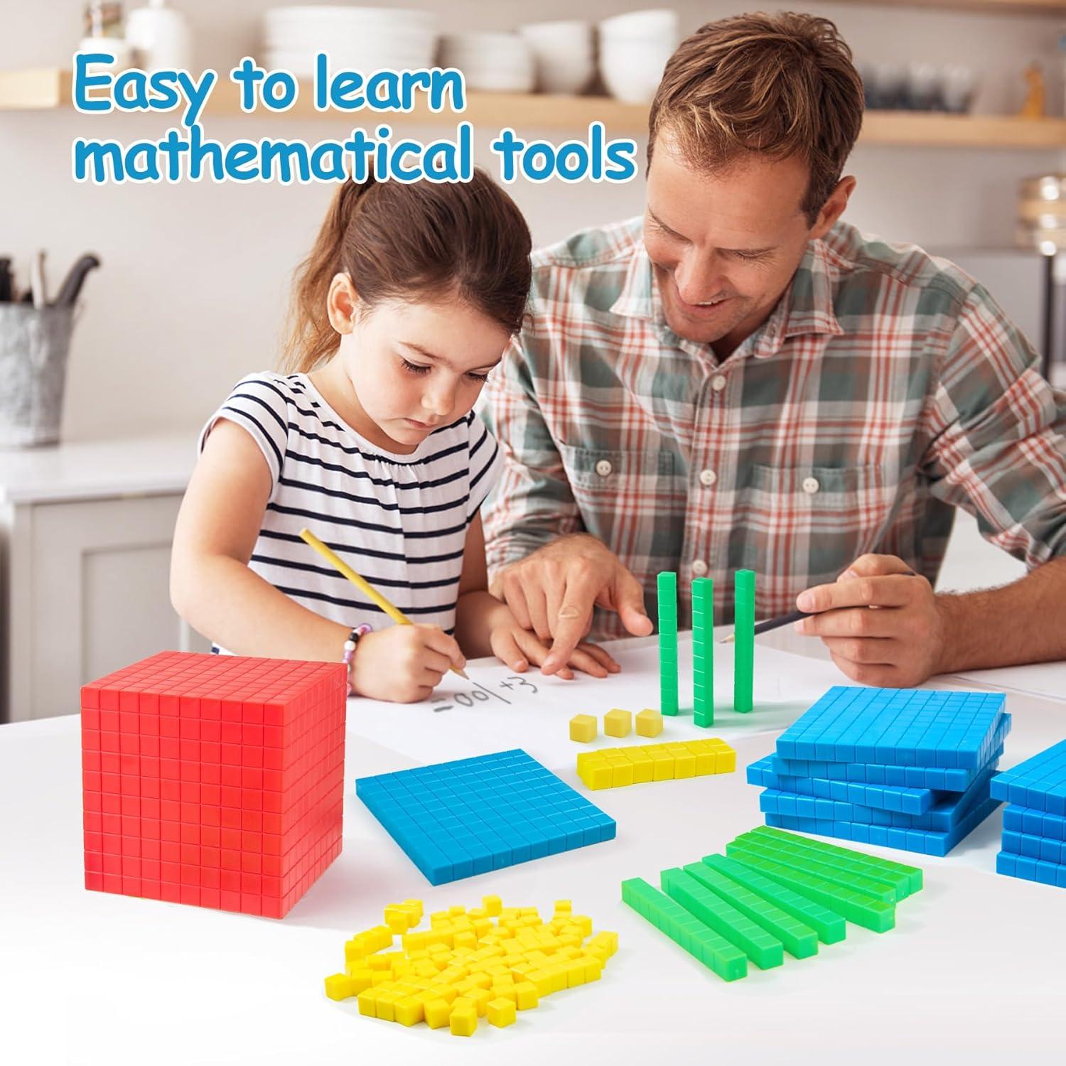 Conjunto de bloques base 10 TH 334 PCS para aprender matemáticas