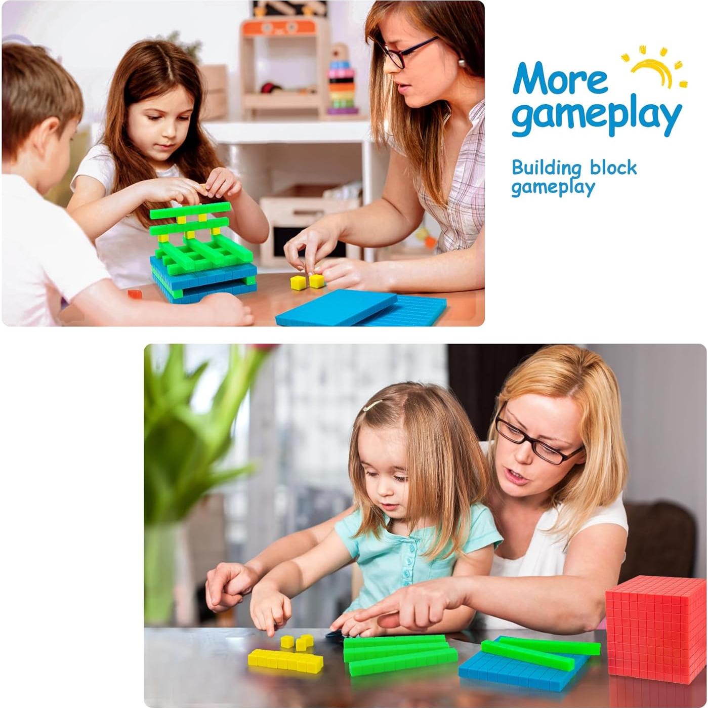 Conjunto de bloques base 10 TH 334 PCS para aprender matemáticas