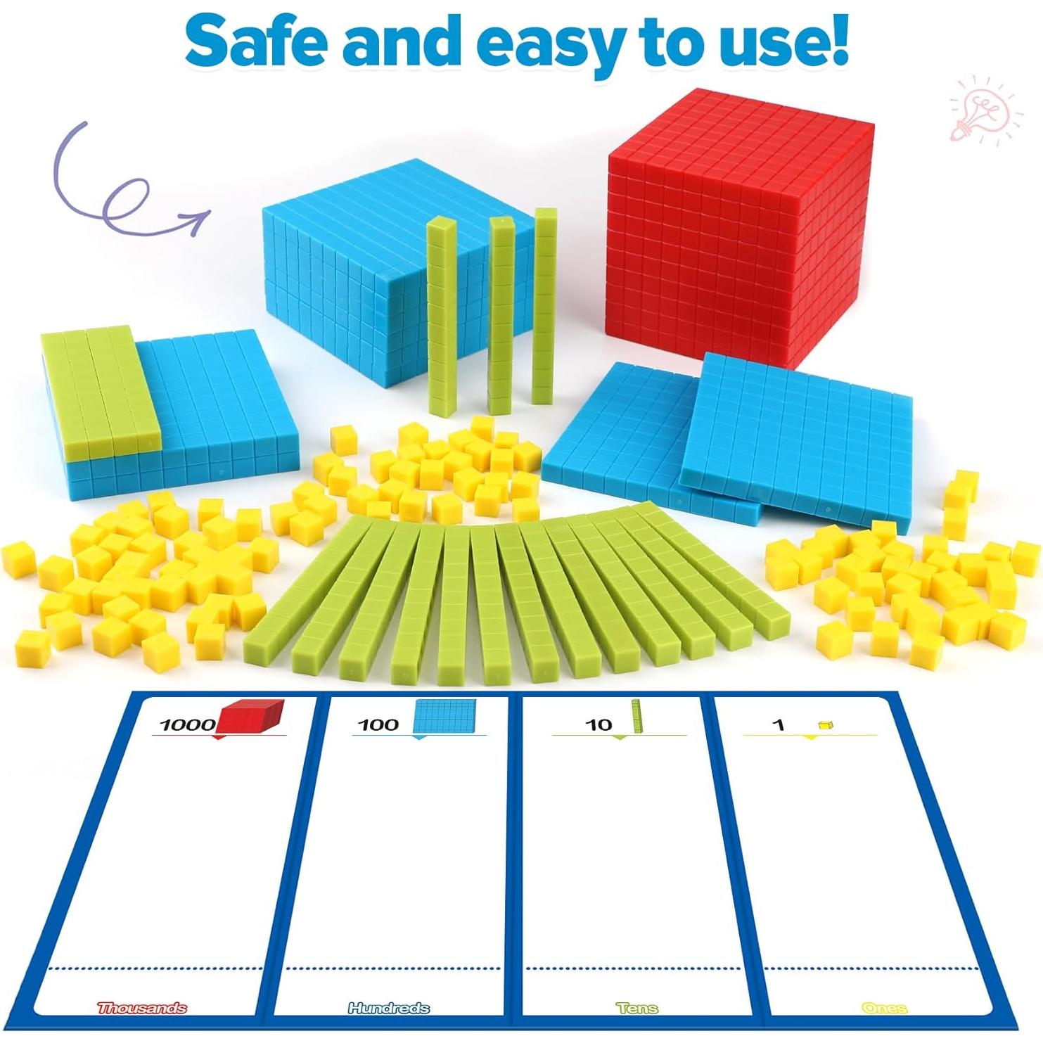 Bloques de Base Diez Torlam 131 PCS para Matemáticas - Manipulativos Educativos