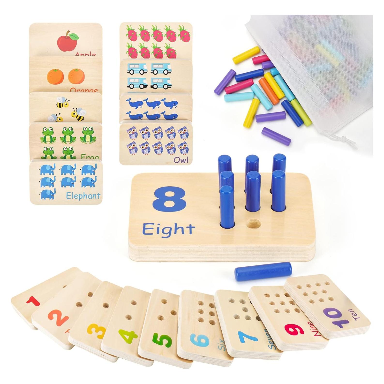 Bloques de Números de Madera Montessori WEIDE 27.94x17.02cm