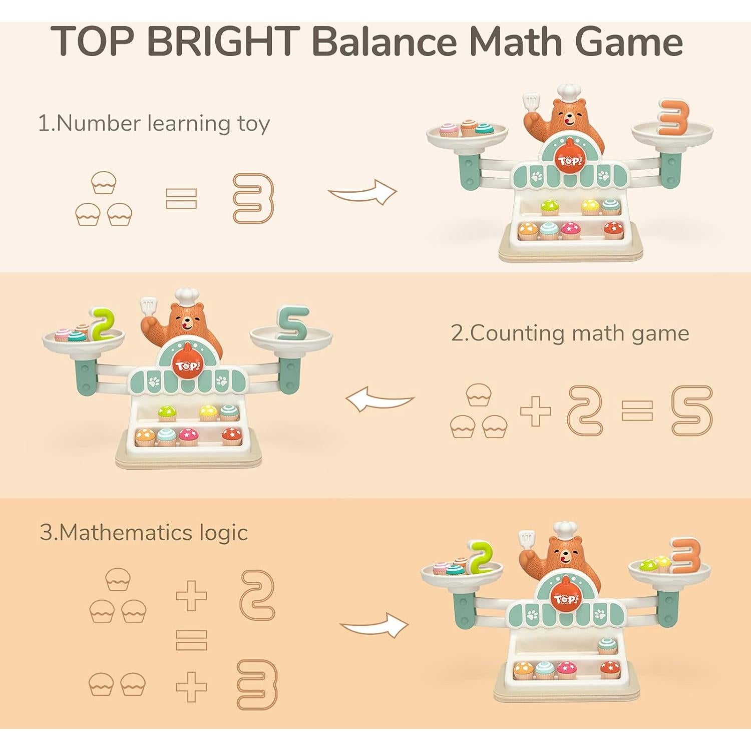 Juego de Matemáticas en Equilibrio TOP BRIGHT - Juguete STEM 3 años