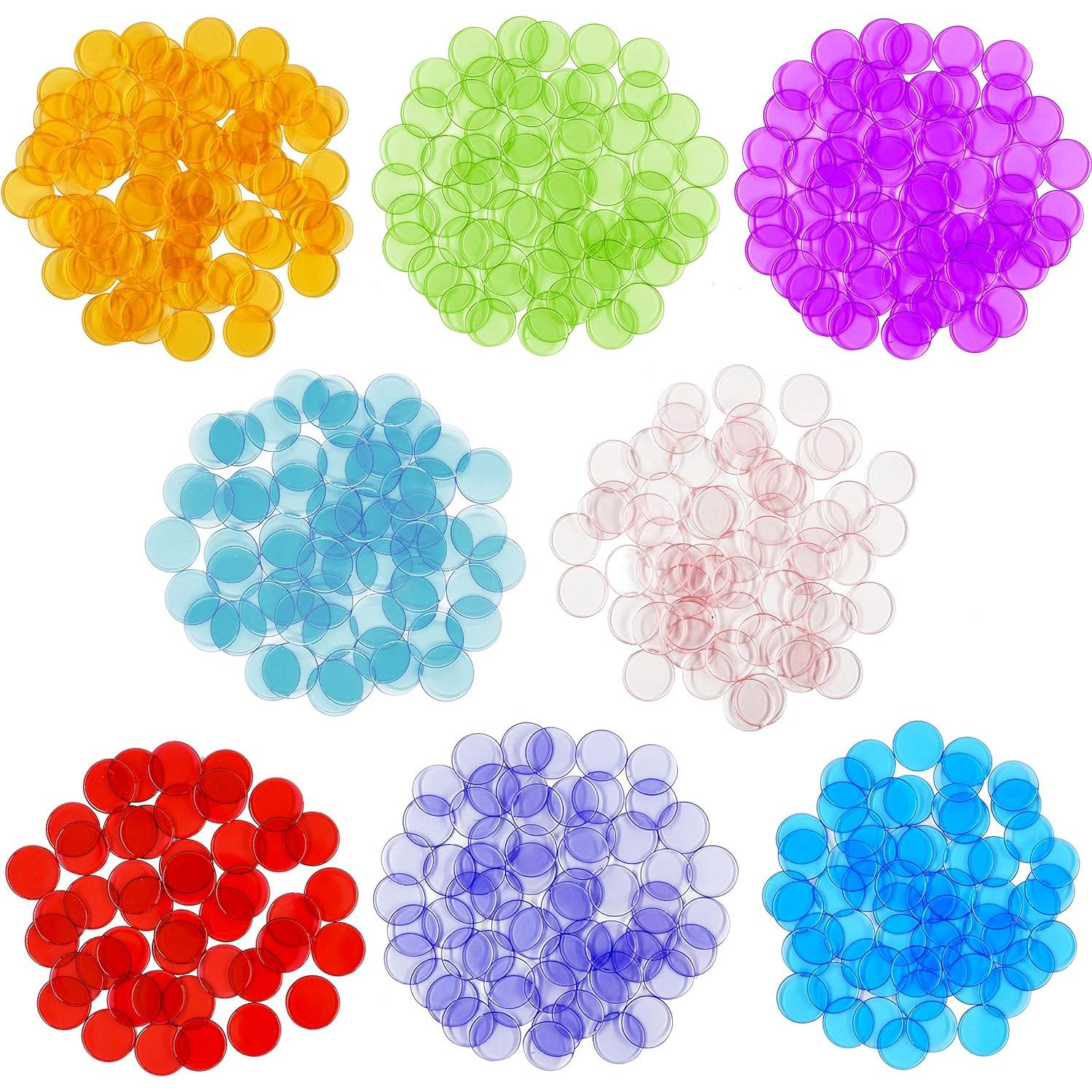 Fichas de Bingo Transparentes Hebayy 500 PCS 1.9 cm 8 Colores