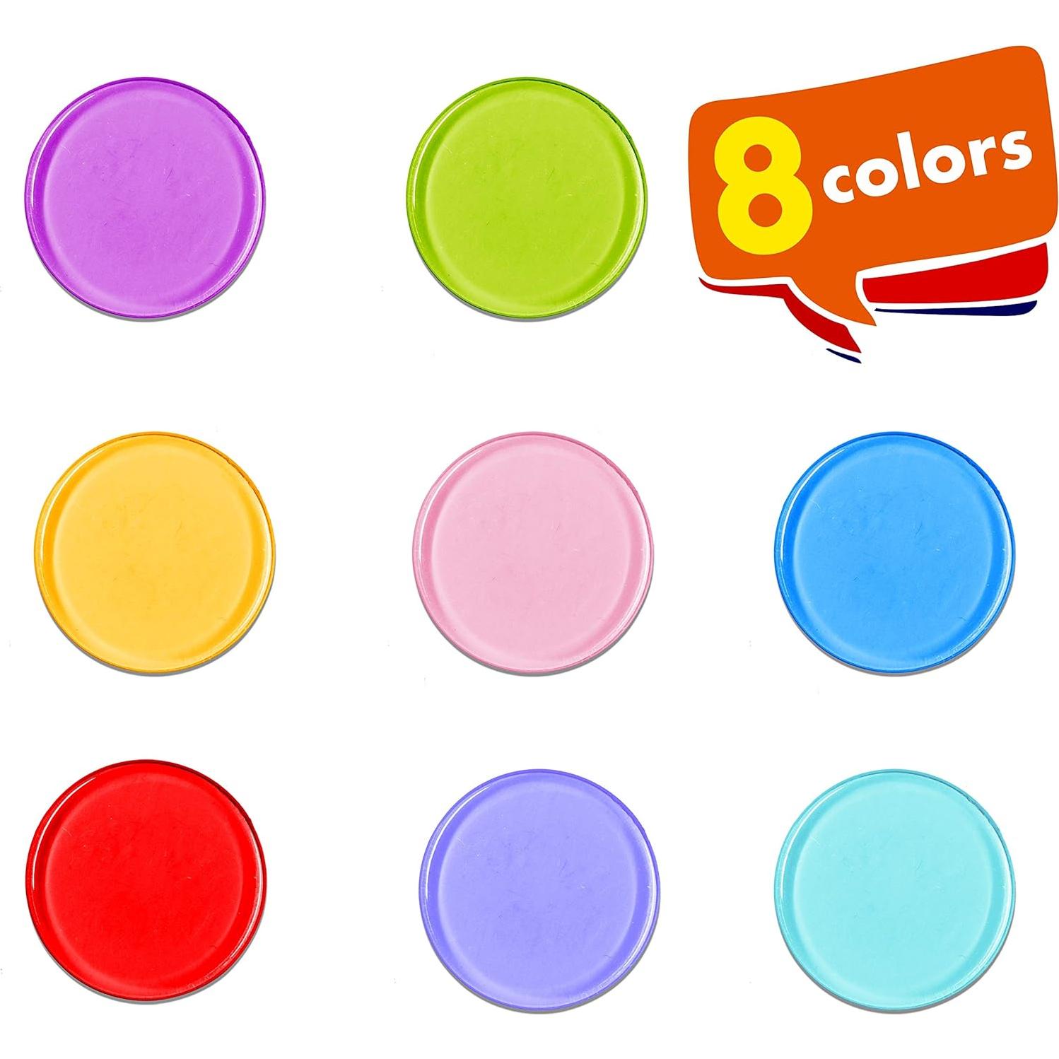 Fichas de Bingo Transparentes Hebayy 500 PCS 1.9 cm 8 Colores