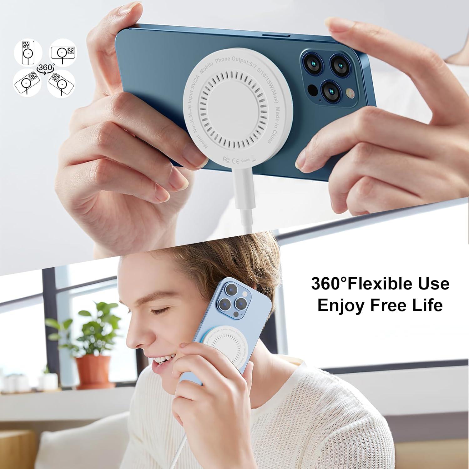 Cargador Inalámbrico Magnético 15W TNDAJI 2 Pack para iPhone