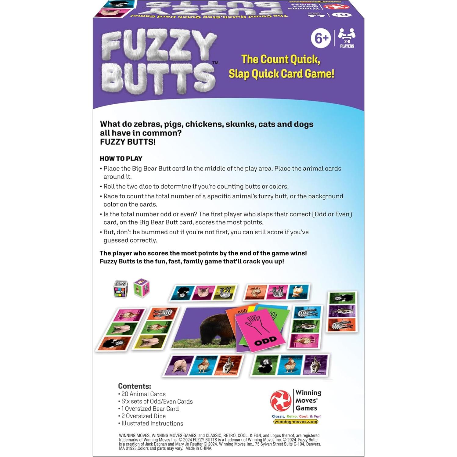 Juego Familiar Fuzzy Butts Winning Moves - 2 a 6 Jugadores