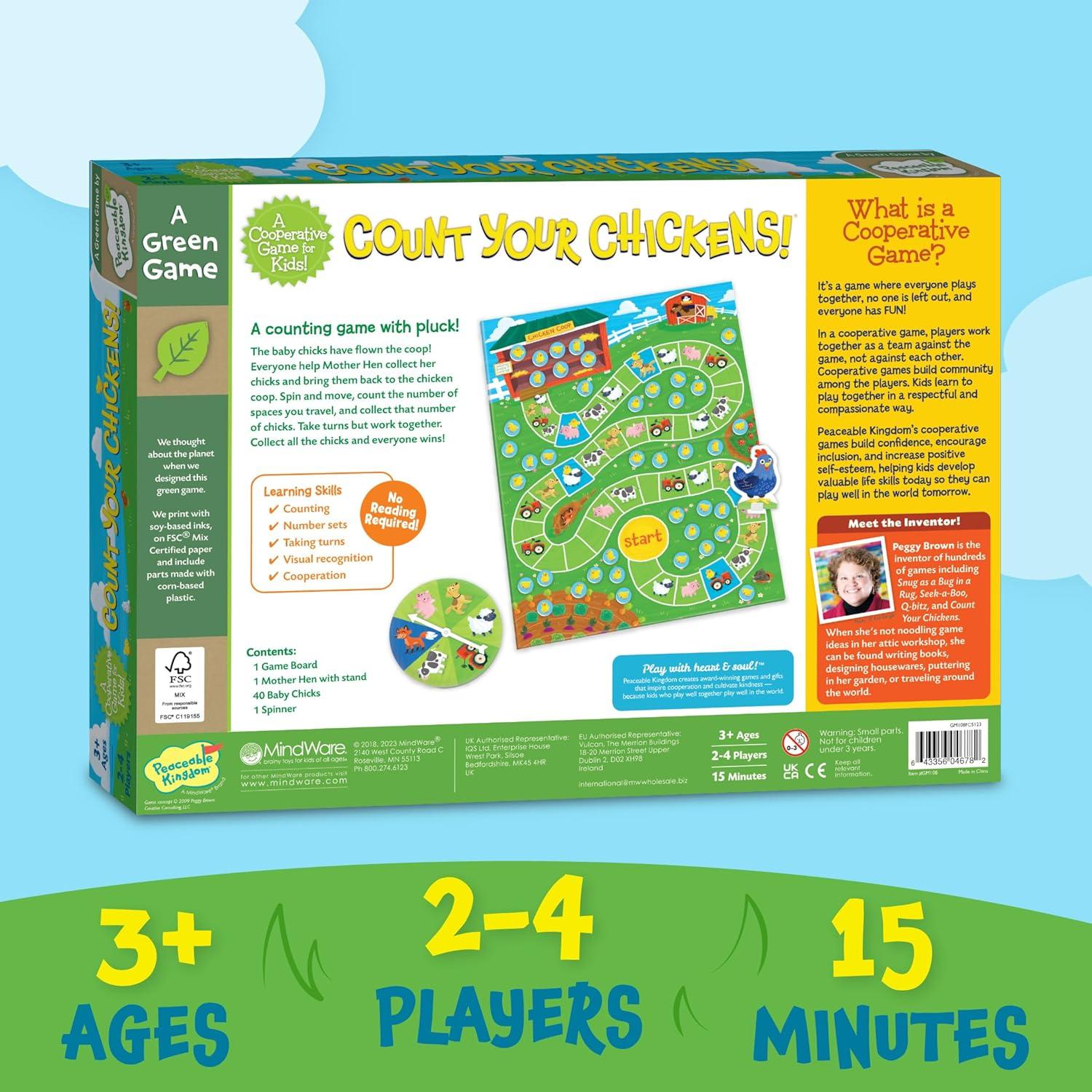 Juego Cooperativo Contar Tus Pollitos Peaceable Kingdom 2-4 Jugadores
