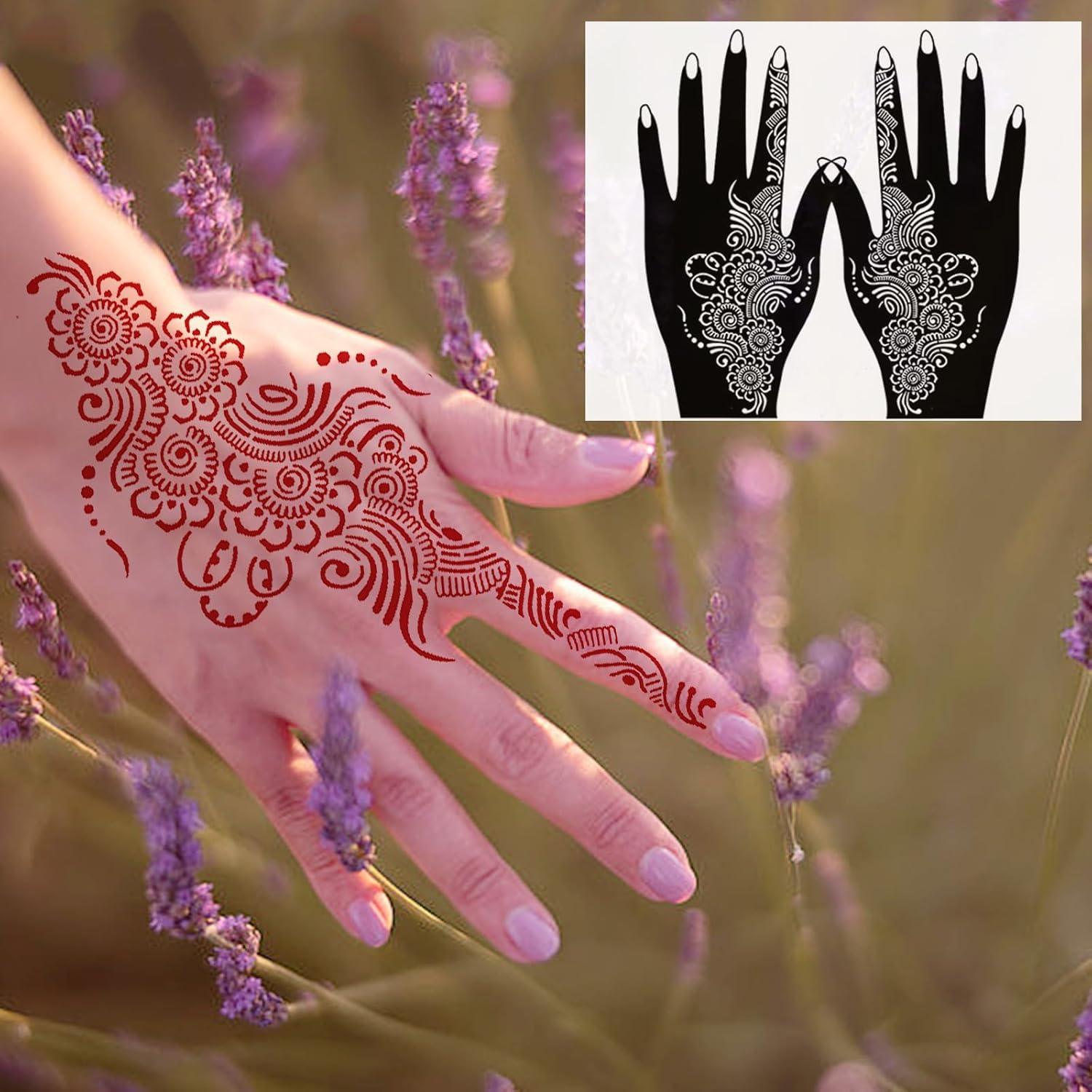 Kit de Plantillas de Tatuajes de Henna QSTOHENA - 14 Hojas