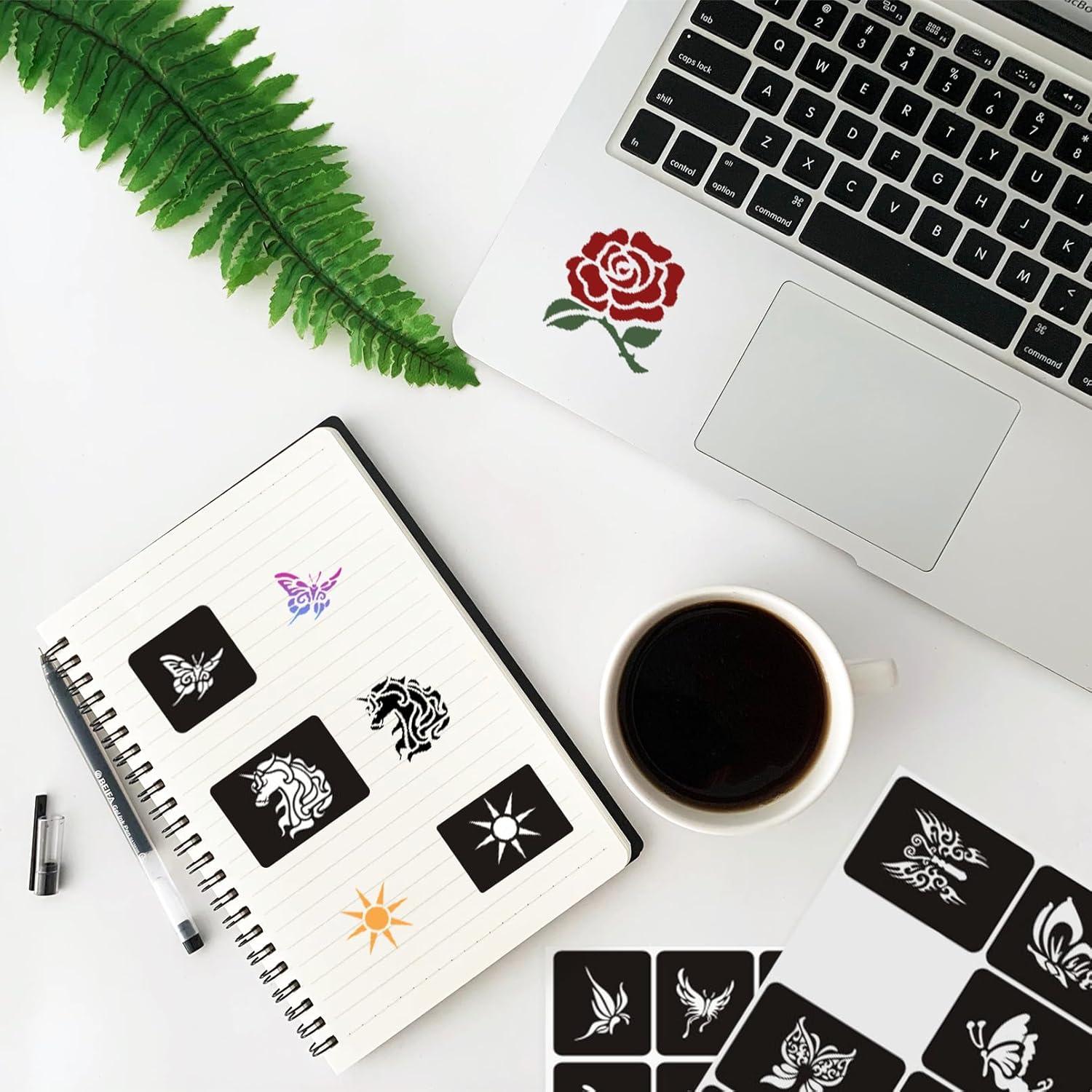 Kit de Plantillas de Tatuajes Temporales Reutilizables ZiYin - 344 Patrones