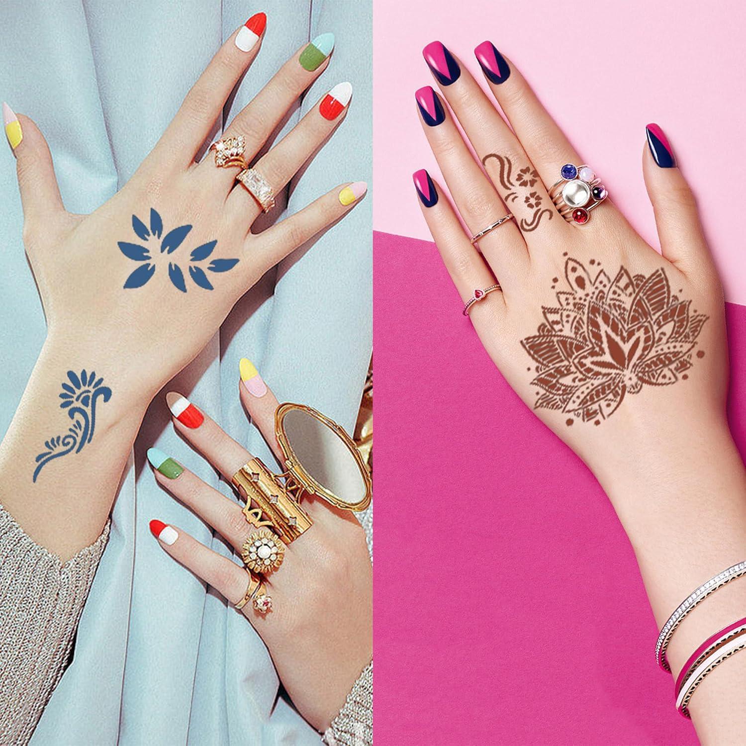 Kit de Plantillas de Tatuajes Temporales Reutilizables ZiYin - 344 Patrones