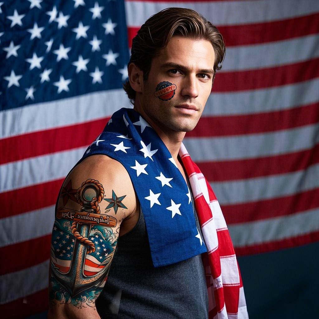 32 Tatuajes Temporales Patrióticos VERKSTAD - 4 de Julio