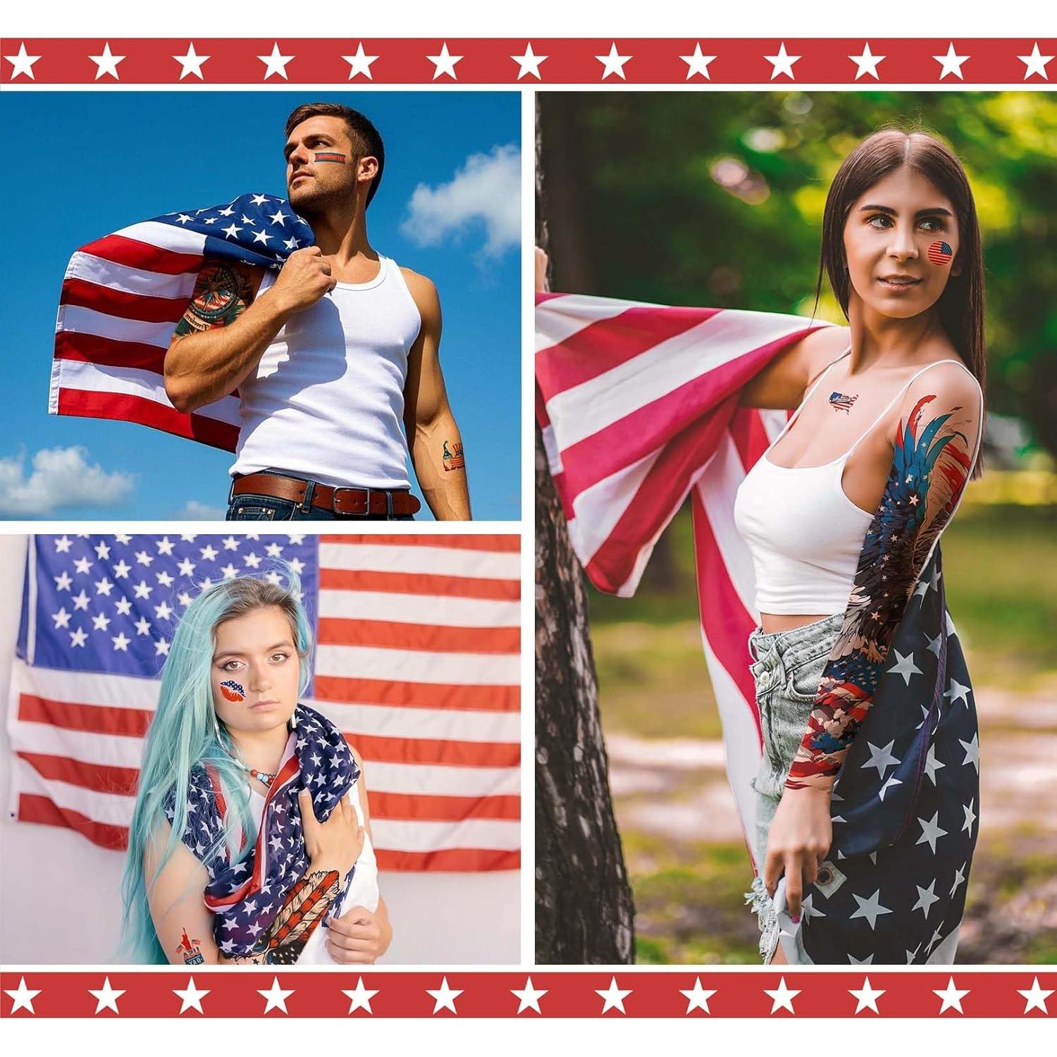 32 Tatuajes Temporales Patrióticos VERKSTAD - 4 de Julio