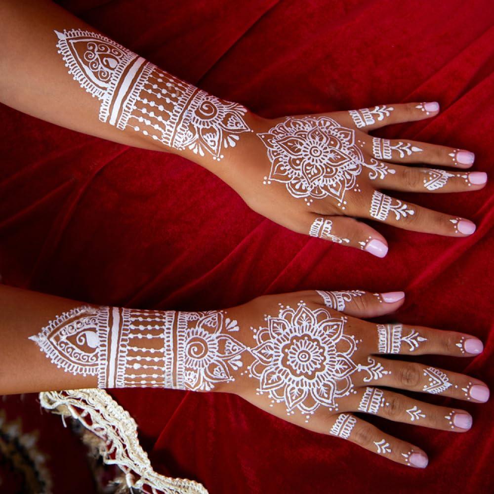 Kit de Plantillas de Tatuajes de Henna Mzstgh - 12 Hojas