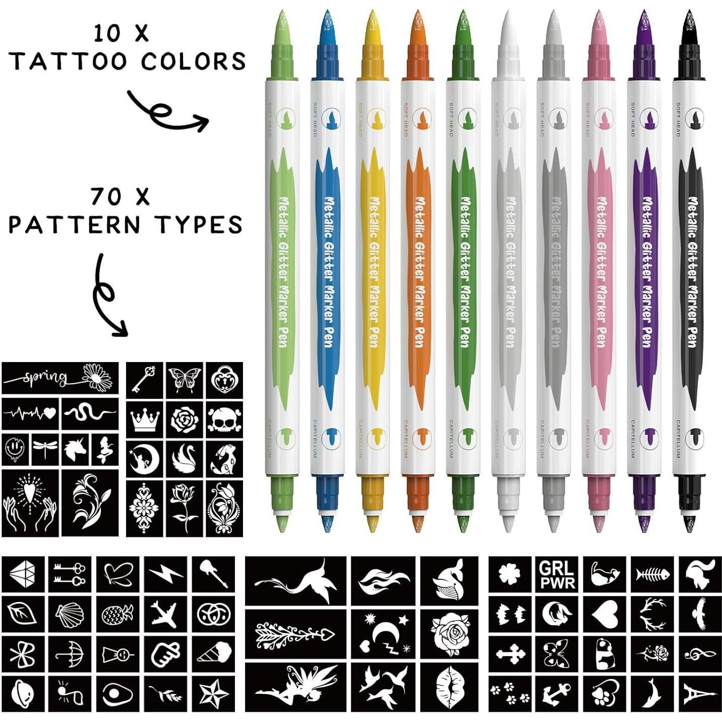 Kit de Tatuaje Temporal Wormhole 10PCS - Tintas Amigables con la Piel