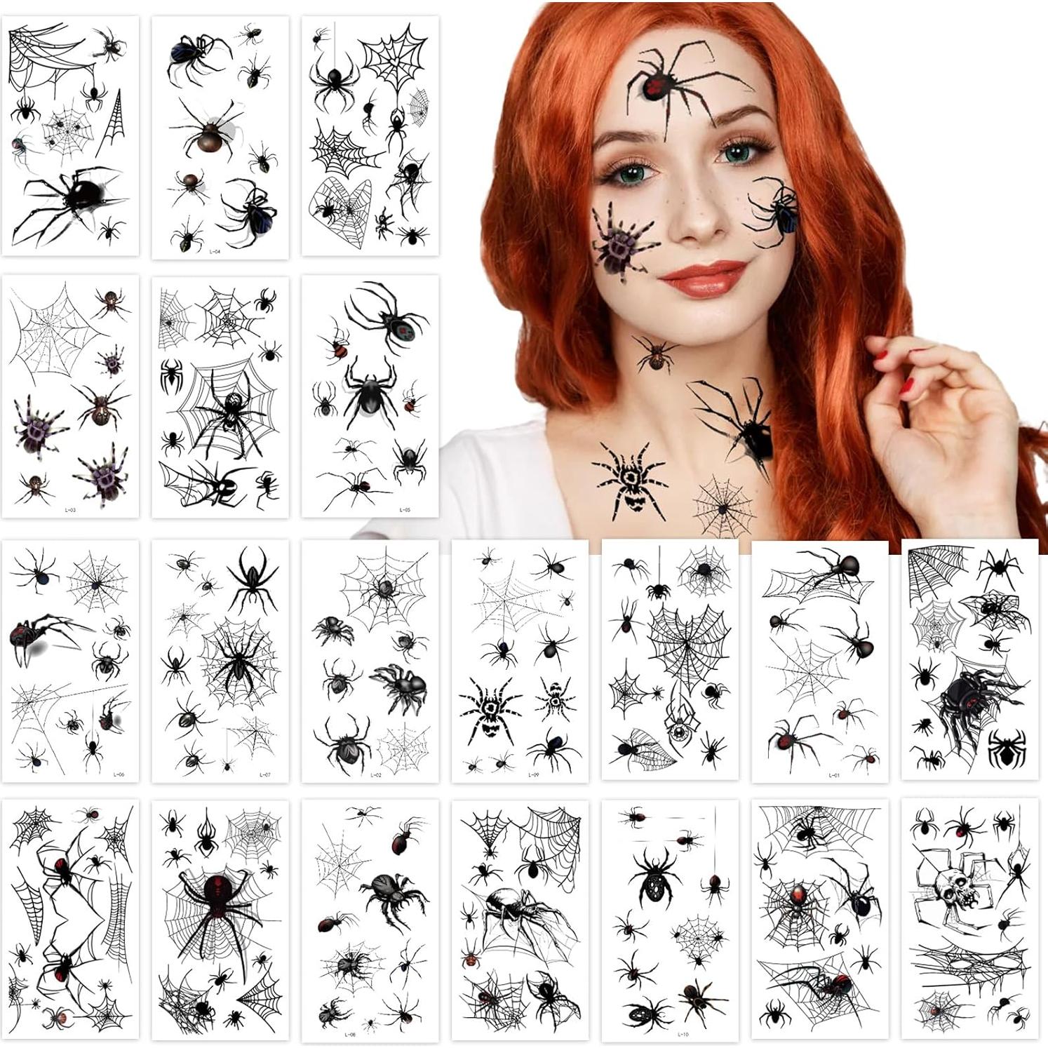 Kit de Tatuajes Temporales de Araña XZENTIRA 178 Piezas