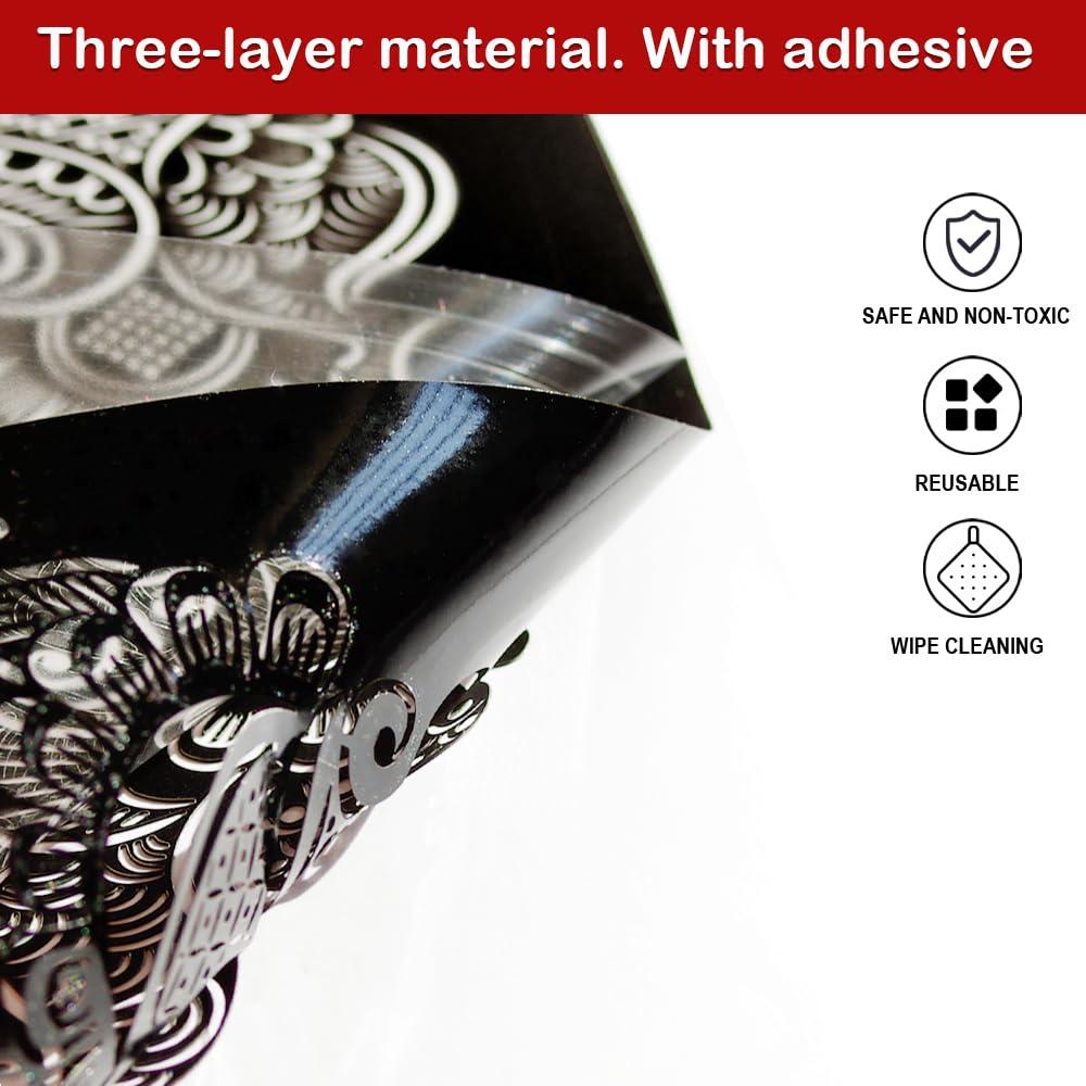 Kit de Plantillas de Tatuajes Temporales de Henna Mzstgh - 9 Hojas