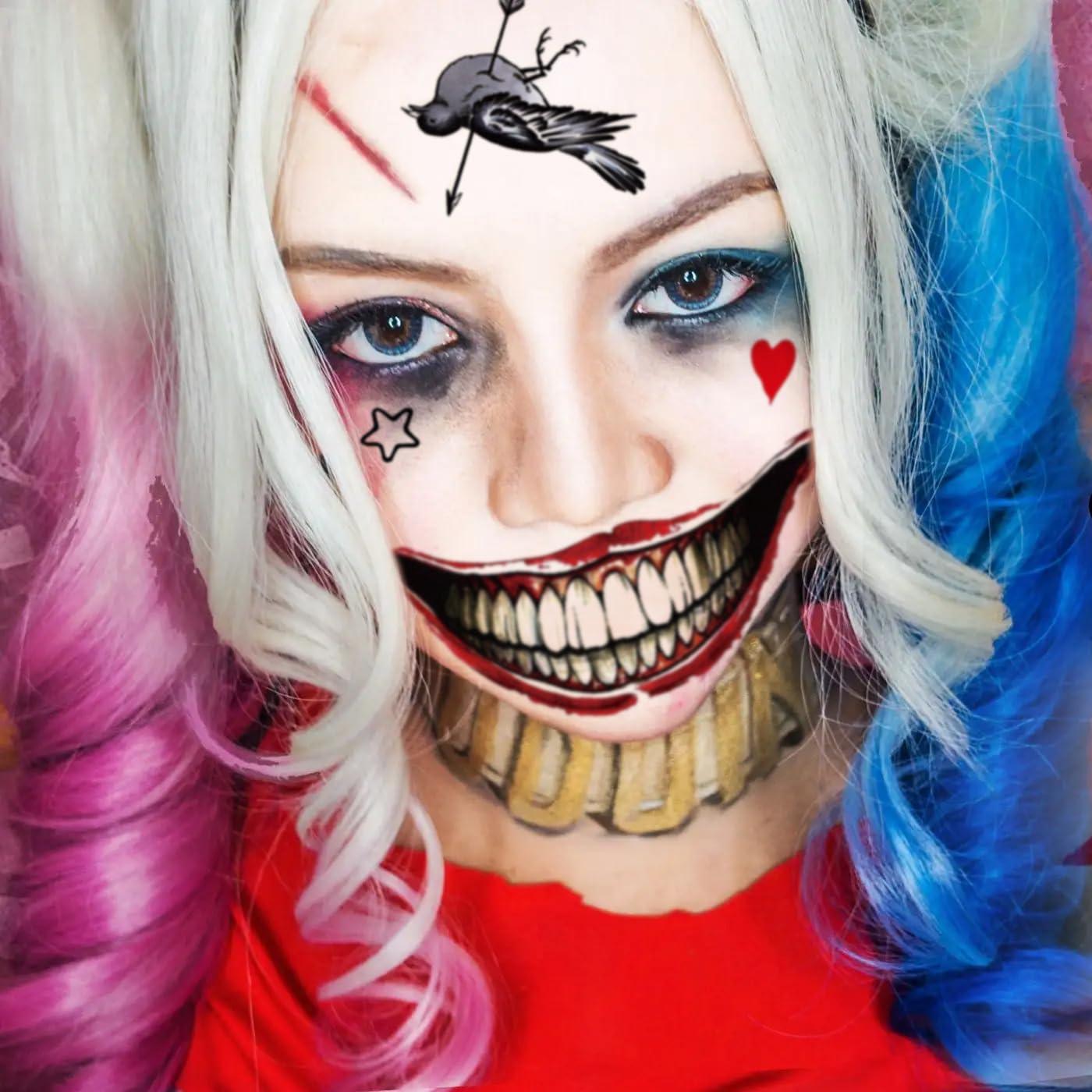 Tatuajes Temporales Joker Escuadrón Suicida - 4 Hojas 30x20cm