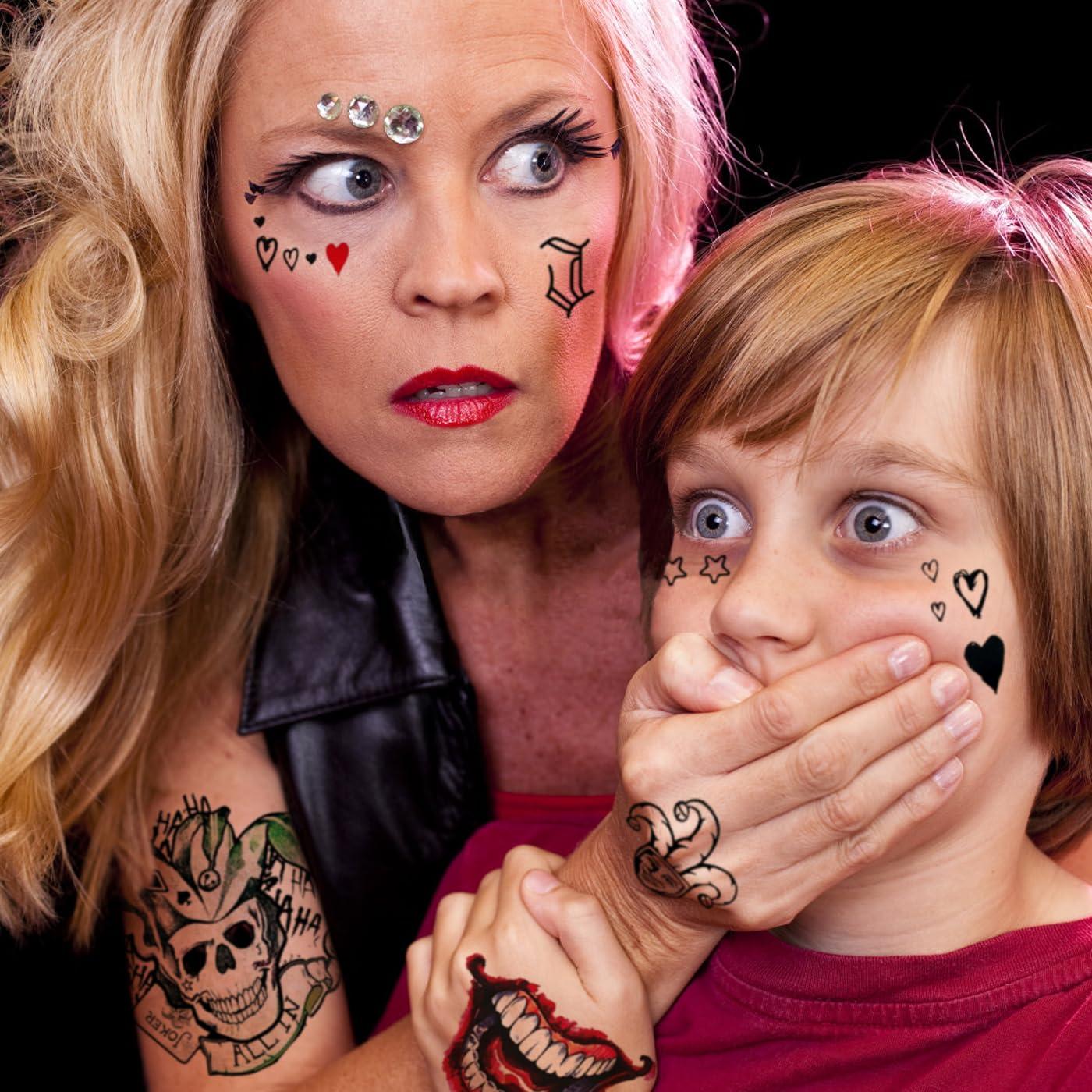 Tatuajes Temporales Joker Escuadrón Suicida - 4 Hojas 30x20cm