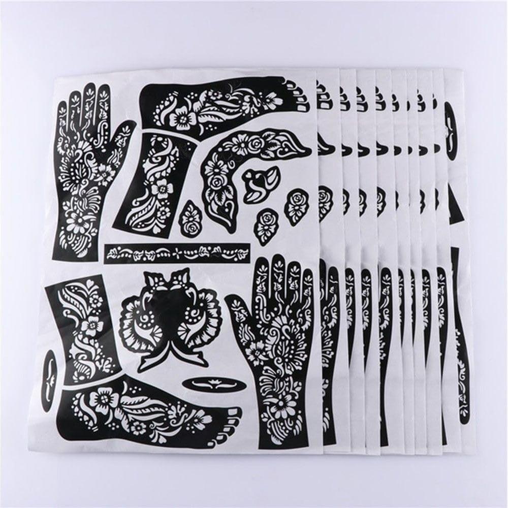 Kit de Plantillas de Henna Kryoflare - Arte Corporal Reutilizable