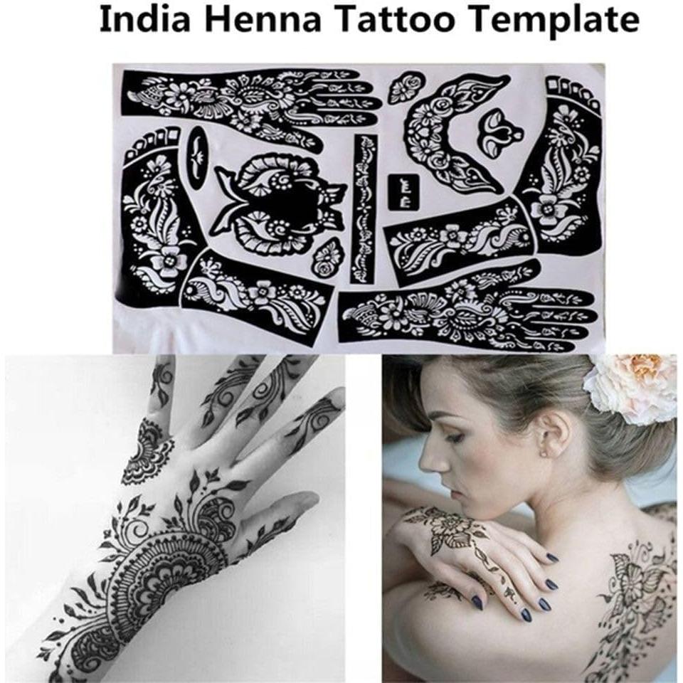 Kit de Plantillas de Henna Kryoflare - Arte Corporal Reutilizable