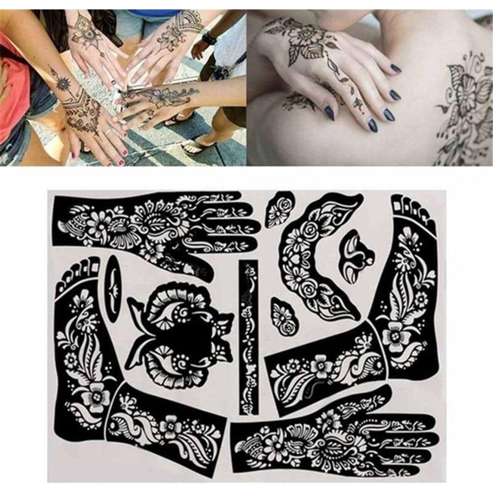 Kit de Plantillas de Henna Kryoflare - Arte Corporal Reutilizable