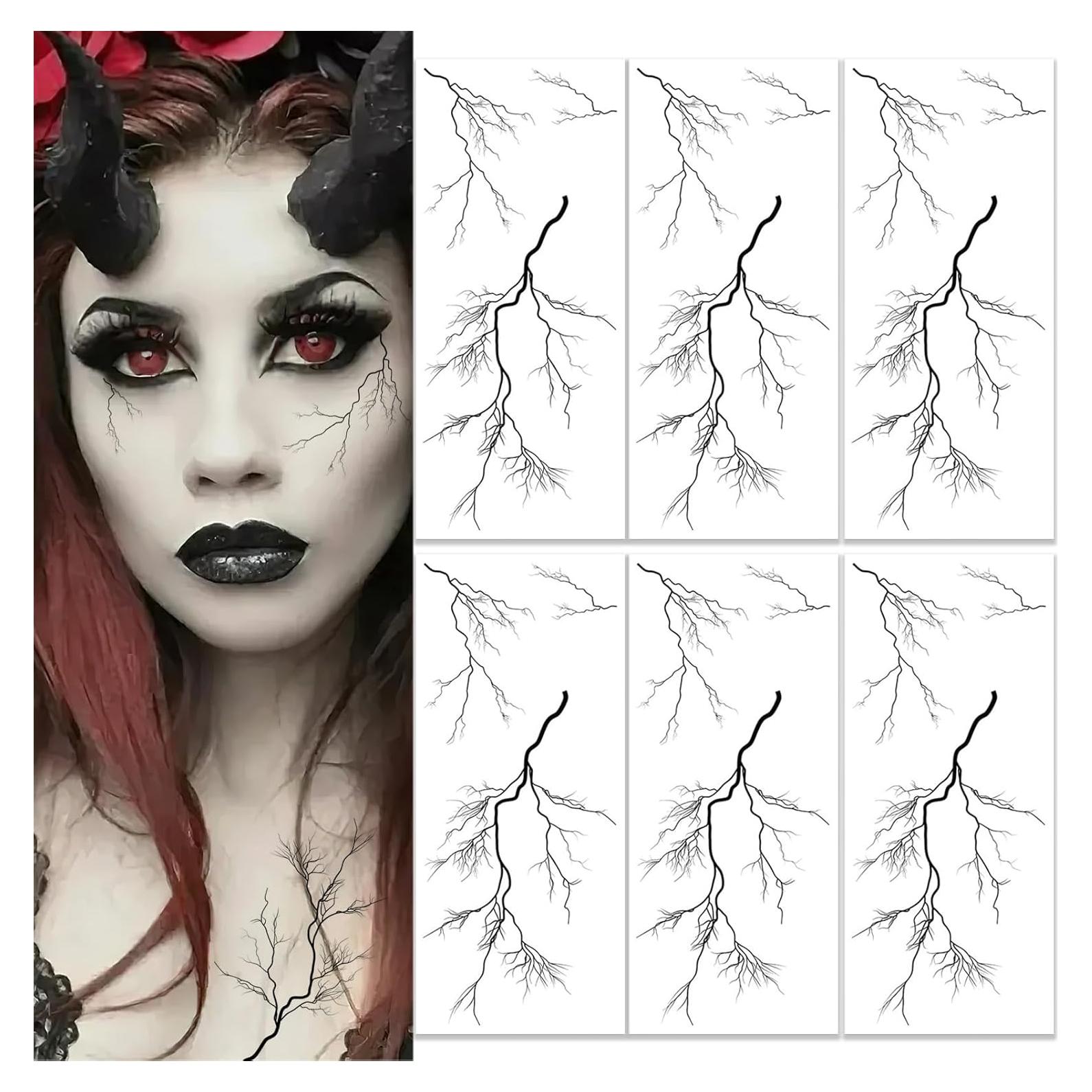 Tatuajes Temporales de Venas Sanguíneas Furimuk - 6 Hojas Halloween