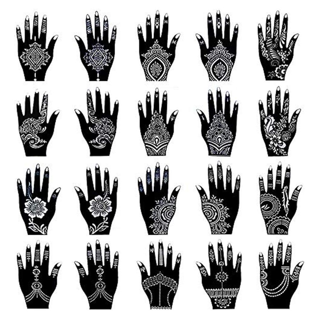 Kit de Plantillas de Tatuaje de Henna Xmasir - 20 Hojas PVC