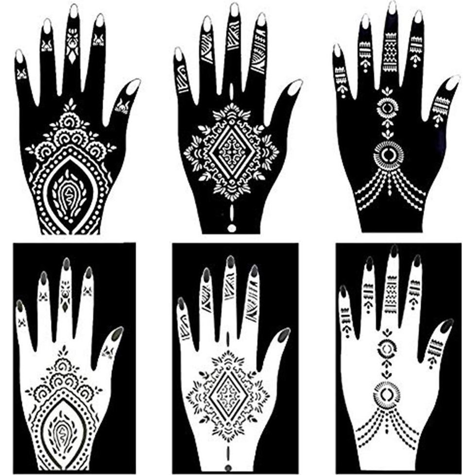 Kit de Plantillas de Tatuaje de Henna Xmasir - 20 Hojas PVC