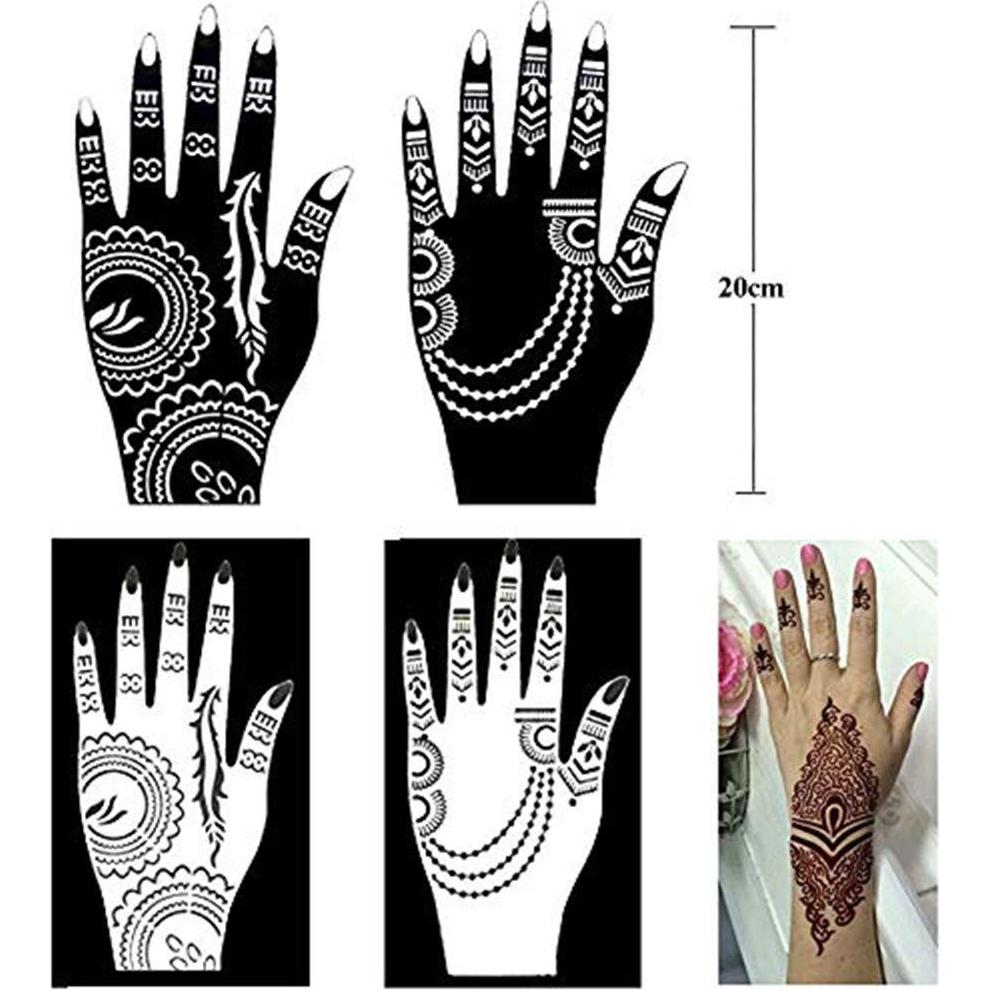Kit de Plantillas de Tatuaje de Henna Xmasir - 20 Hojas PVC