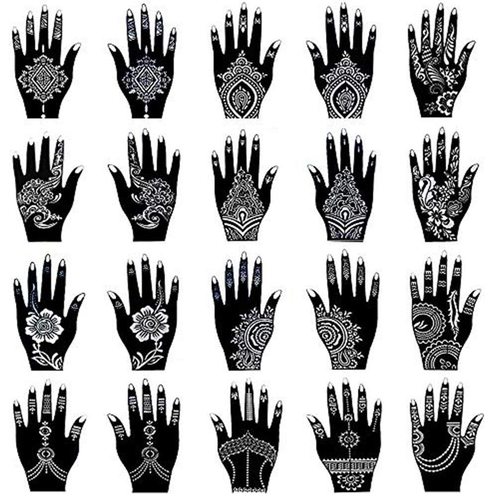 Kit de Plantillas de Tatuaje de Henna Xmasir - 20 Hojas PVC