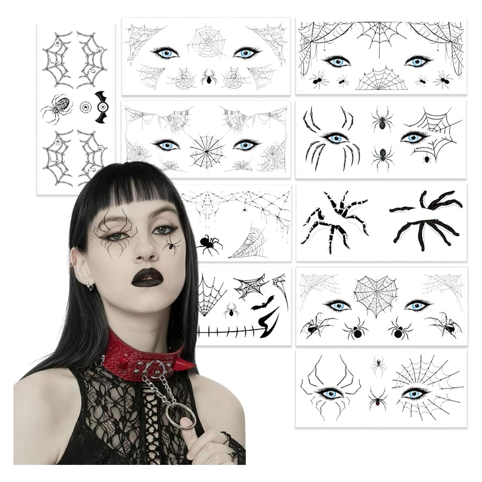 10 Hojas Tatuajes Temporales Ojos Halloween Furimuk