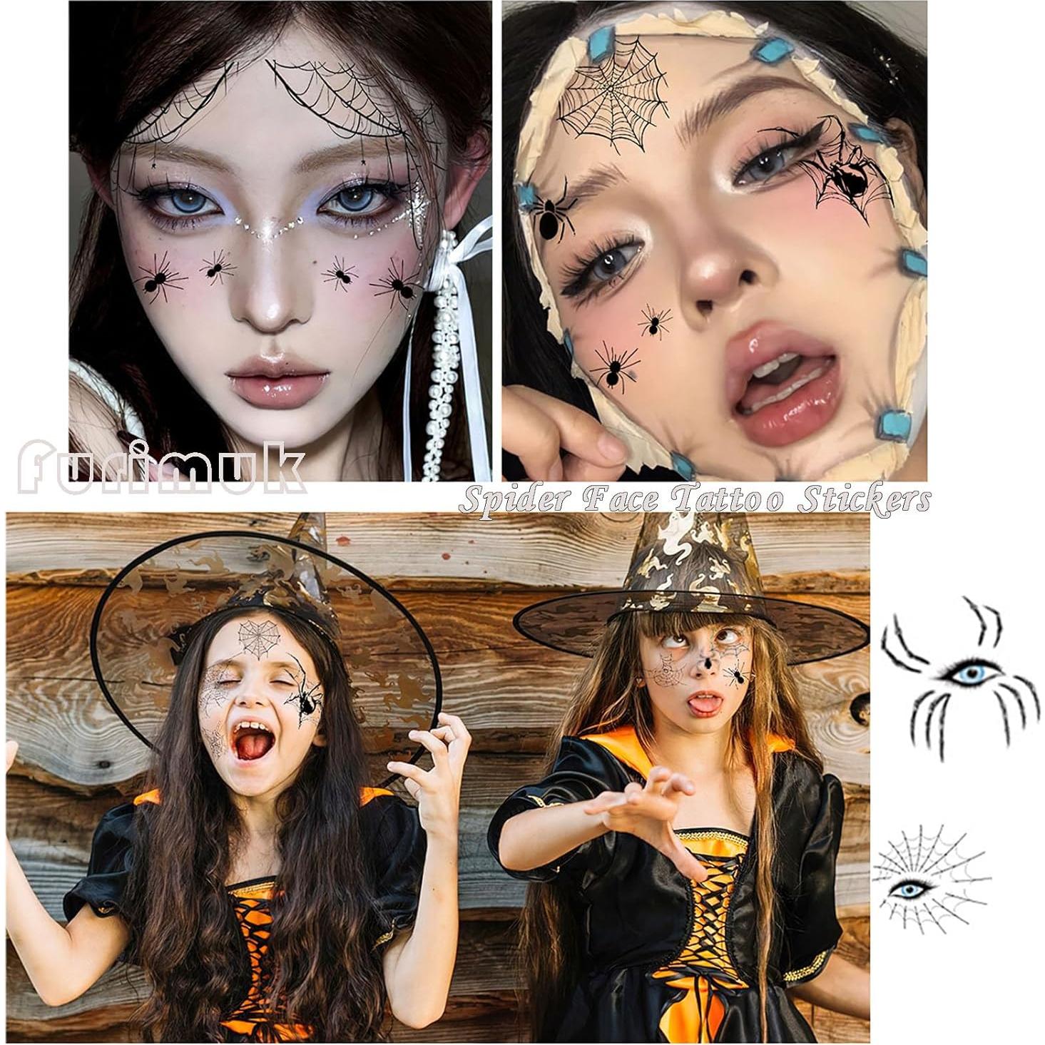 10 Hojas Tatuajes Temporales Ojos Halloween Furimuk