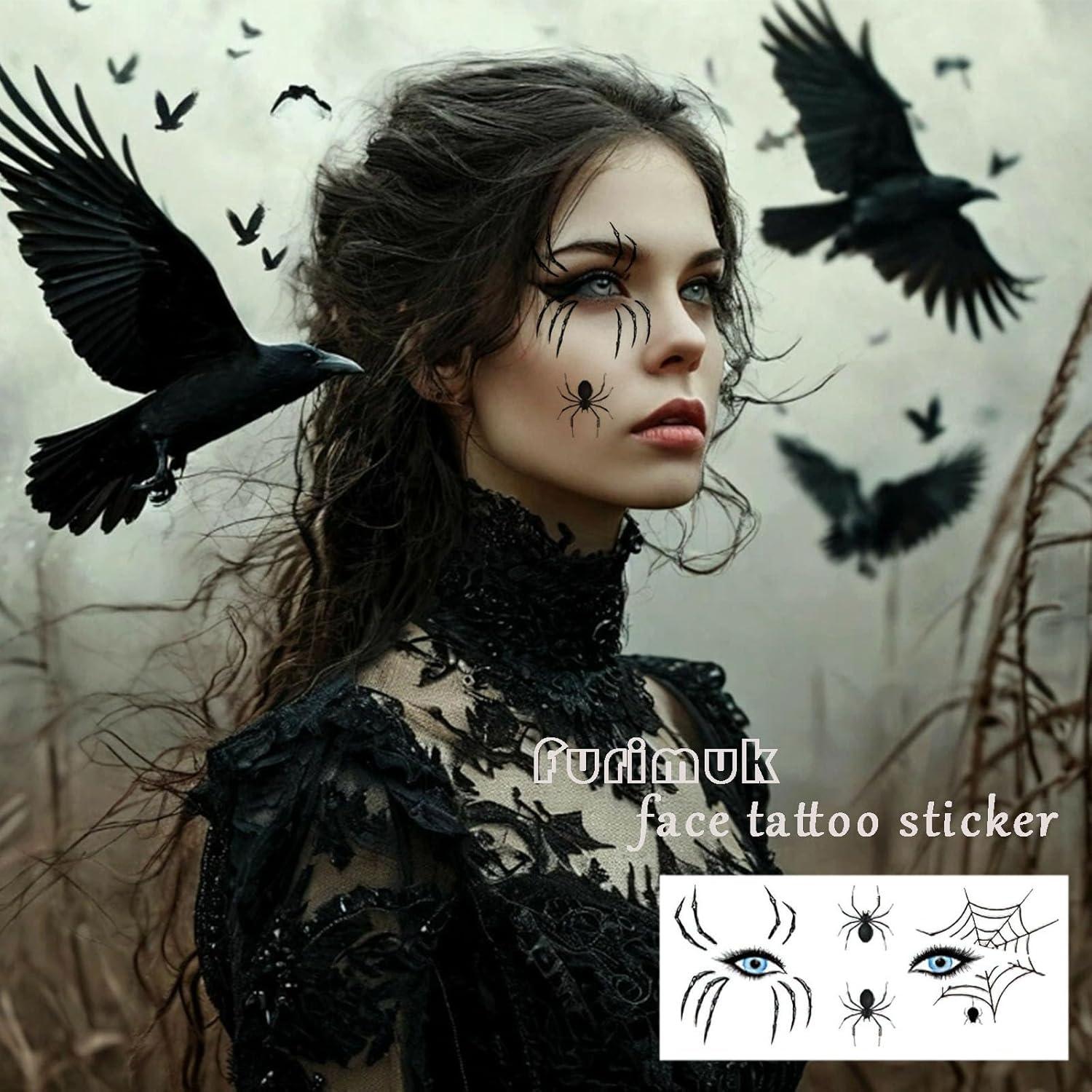 10 Hojas Tatuajes Temporales Ojos Halloween Furimuk