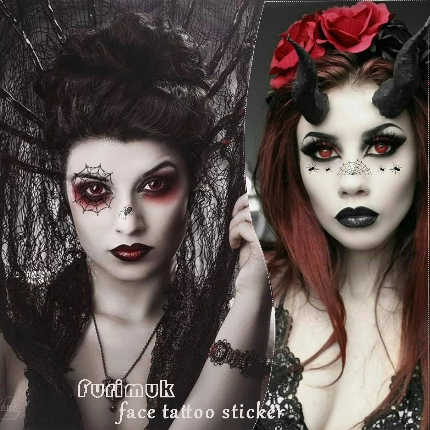 10 Hojas Tatuajes Temporales Ojos Halloween Furimuk